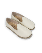 Women's Lucas Beige Barefoot Yemeni - Handcrafted Calf Leather Wide Toe Box | Bespoky