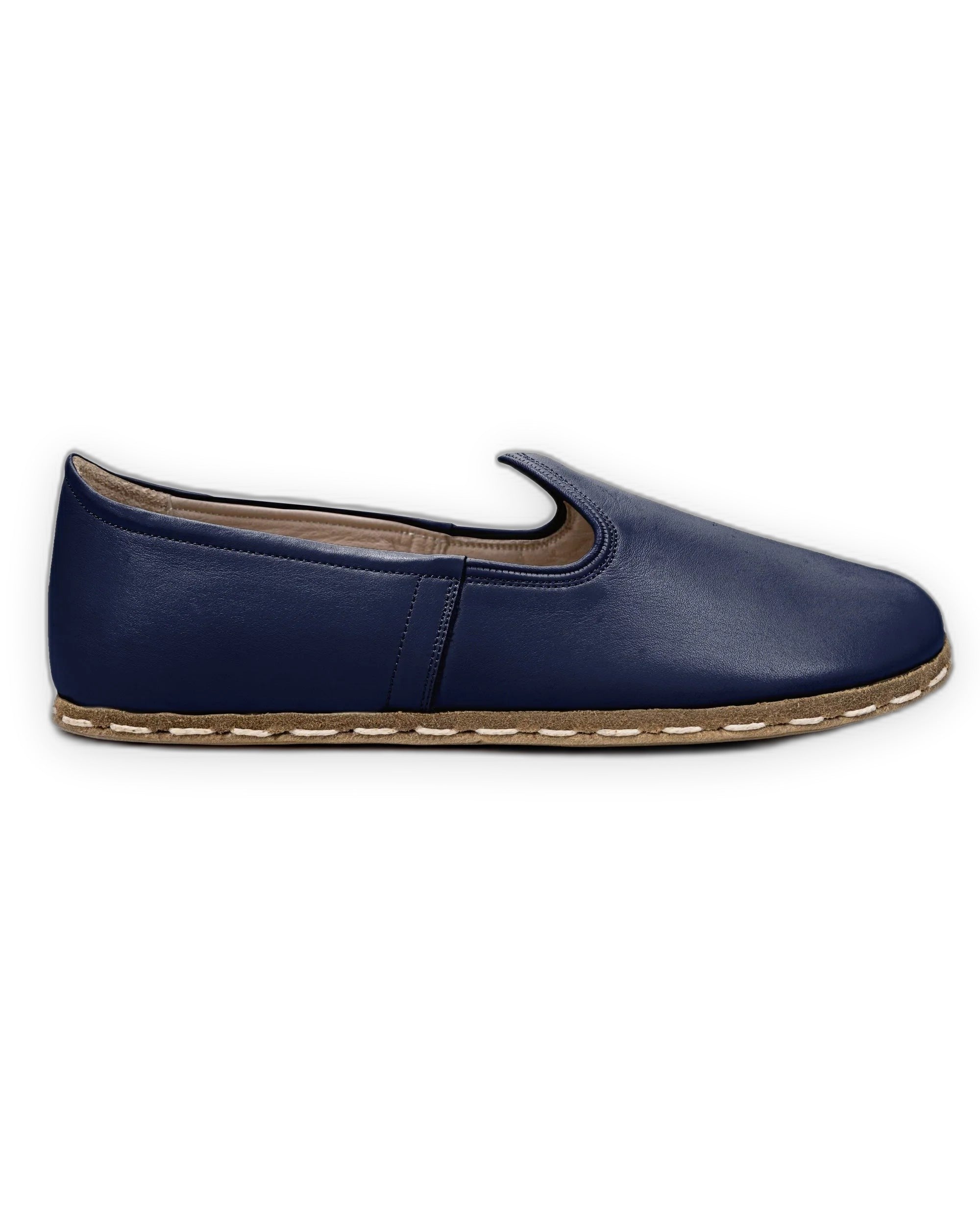 Pair Navy Blue Barefoot Yemeni - Barefoot Wide Toe Calf Leather | Bespoky