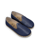 Women's Navy Blue Barefoot Yemeni - Handcrafted Calf Leather Wide Toe Box | Bespoky