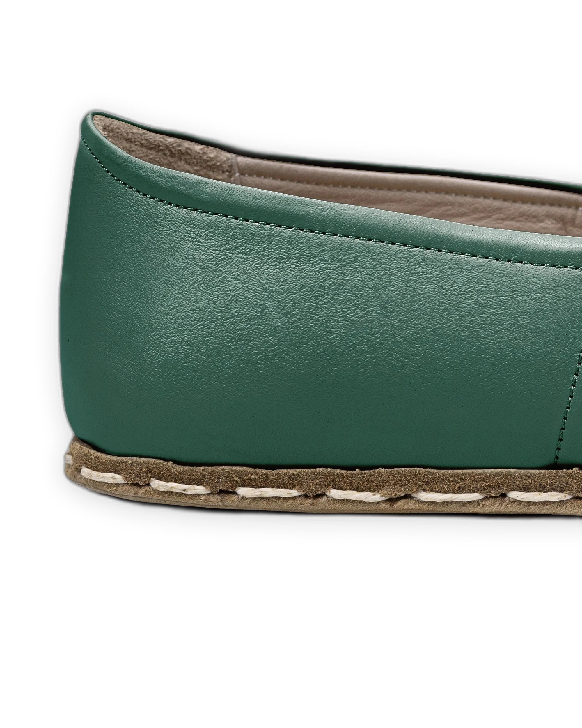 Top view Green Barefoot Yemeni - Handcrafted Calf Leather | Bespoky