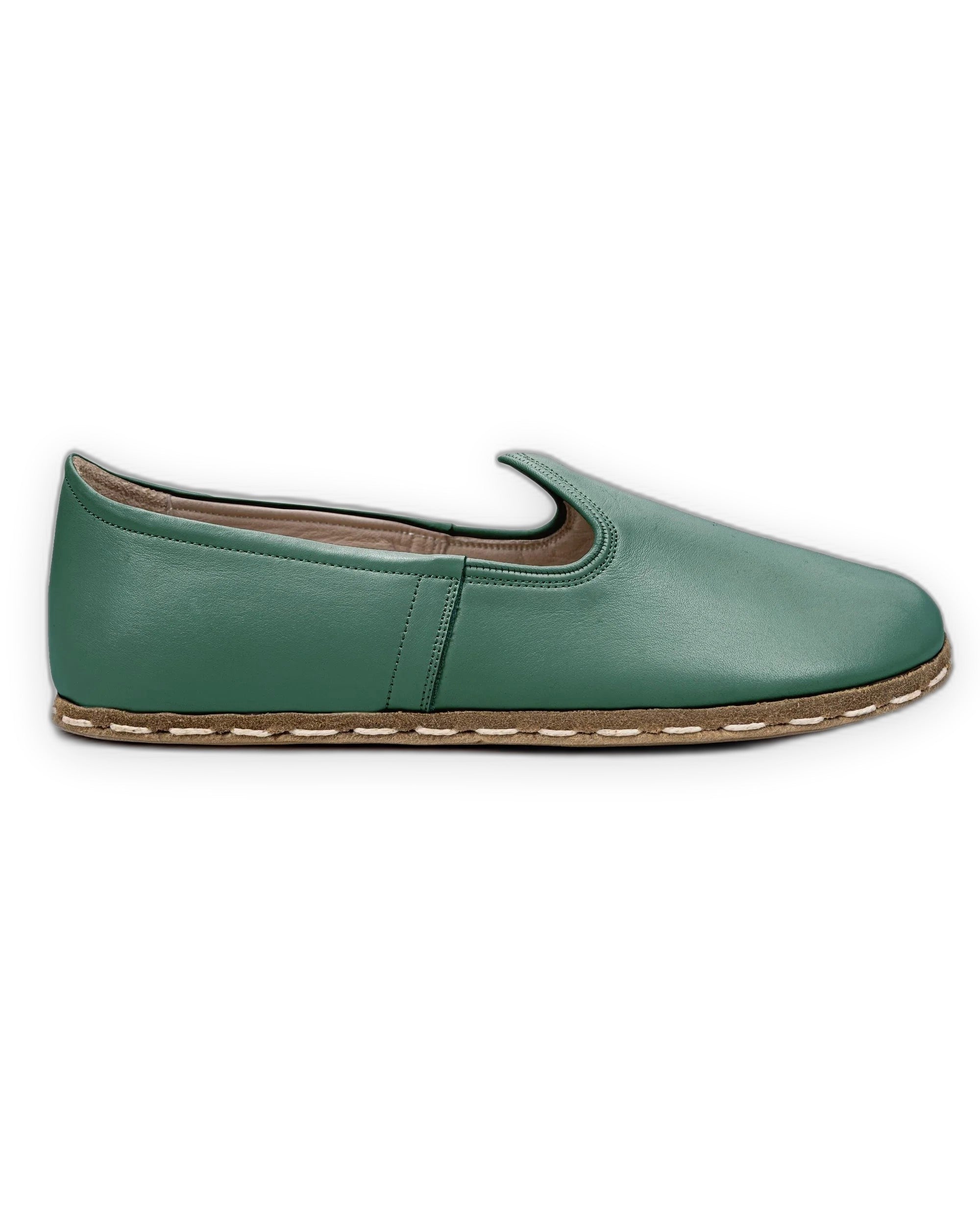 Detail Green Barefoot Yemeni - Handcrafted Calf Leather Turkey | Bespoky