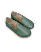 Women's Green Barefoot Yemeni - Handcrafted Calf Leather Wide Toe Box | Bespoky