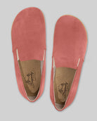 Side view Pink Suede Barefoot Shoes - Calf Leather Zero Drop | Bespoky