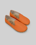 Women's Orange Barefoot Yemeni - Handcrafted Calf Leather Wide Toe Box | Bespoky