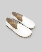 Men's White Barefoot Yemeni - Handcrafted Calf Leather Wide Toe Box | Bespoky