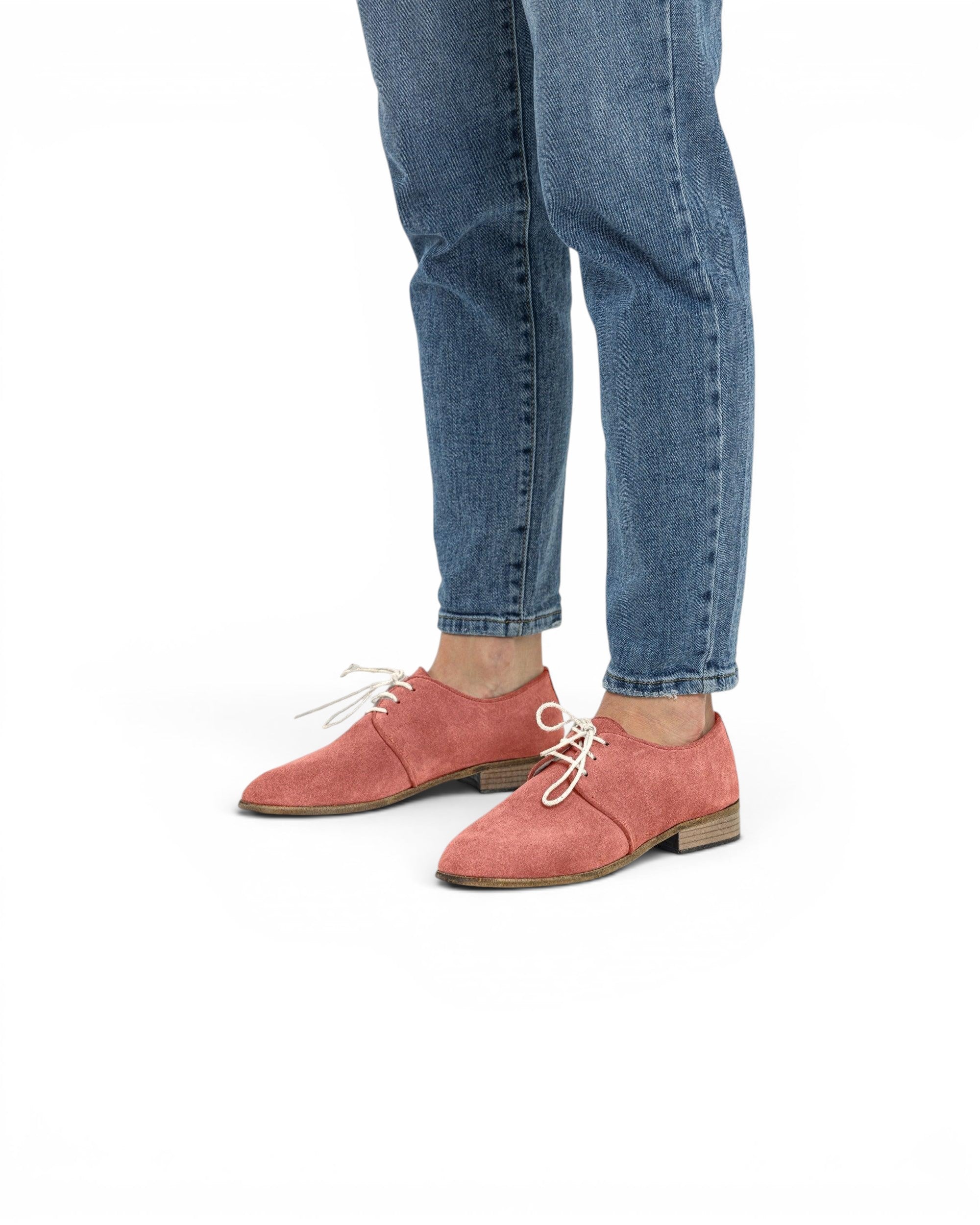 Top view Pink Pointed Toe Oxford - Handcrafted Calf Leather | Bespoky