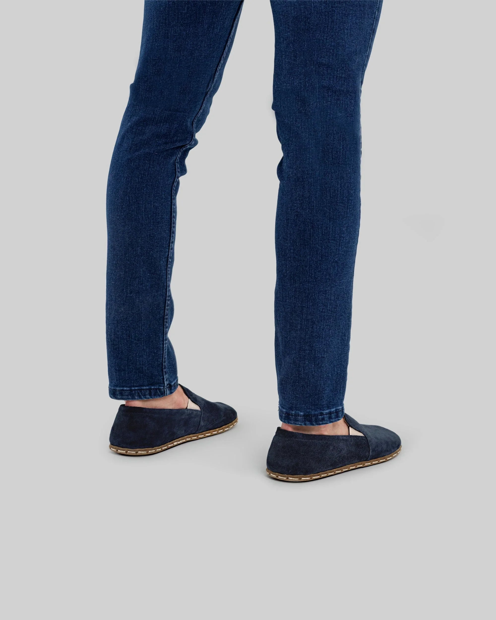 Top view Navy Barefoot Shoes - Handcrafted Calf Leather | Bespoky