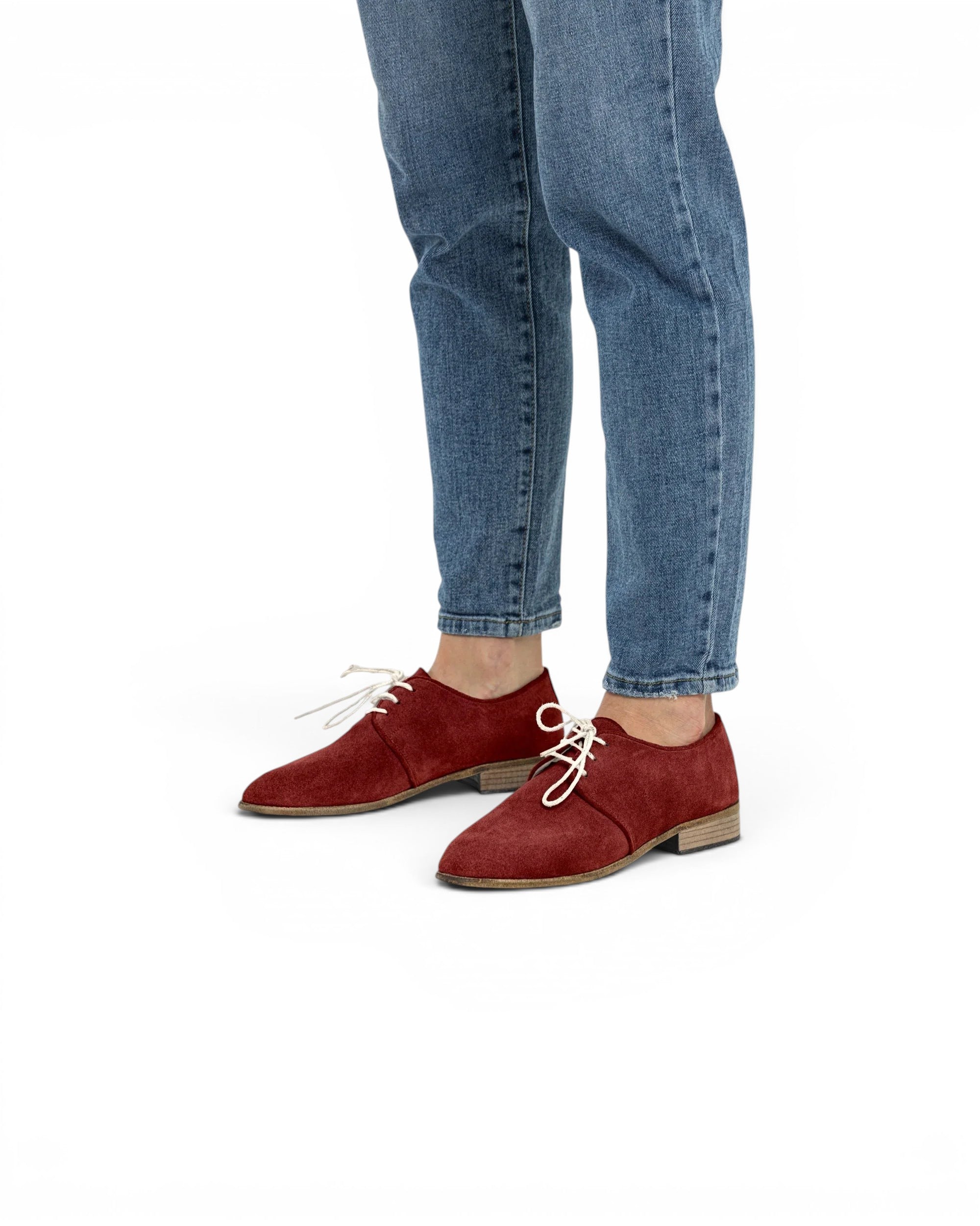 Top view Burgundy Pointed Toe Oxford - Handcrafted Calf Leather | Bespoky