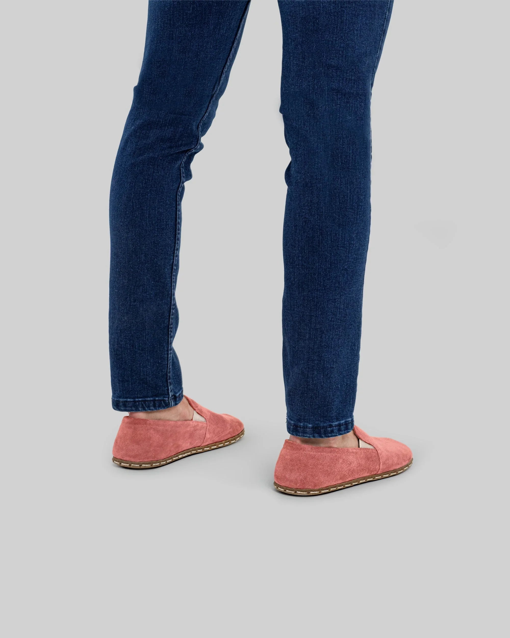 Top view Pink Barefoot Shoes - Handcrafted Calf Leather | Bespoky