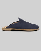 Side view Navy Nubuck Slippers - Calf Leather Zero Drop | Bespoky