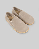 Men's Beige Nubuck Barefoot Shoes - Handcrafted Calf Leather Wide Toe Box | Bespoky