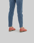 Detail Pink Pointed Toe Oxford - Handcrafted Calf Leather Turkey | Bespoky