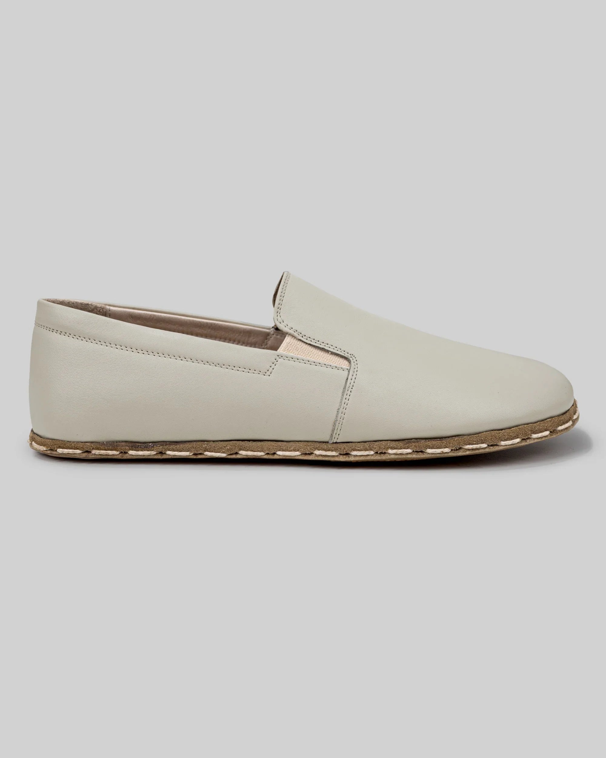 Detail Lucas Beige Barefoot Shoes - Handcrafted Calf Leather Turkey | Bespoky