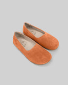Women's Orange Ballet Flats - Handcrafted Calf Leather Wide Toe Box | Bespoky