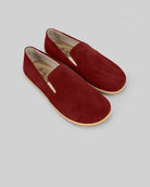Women's Burgundy Barefoot Shoes - Handcrafted Calf Leather Wide Toe Box | Bespoky