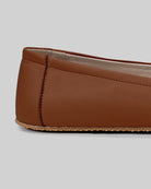 Close-up calf leather - Dark Brown Ballet Flats Detail | Bespoky