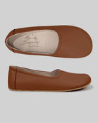 Back view Dark Brown Ballet Flats - Calf Leather Handcrafted | Bespoky