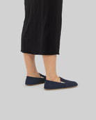 Back view Navy Barefoot Shoes - Calf Leather Handcrafted | Bespoky