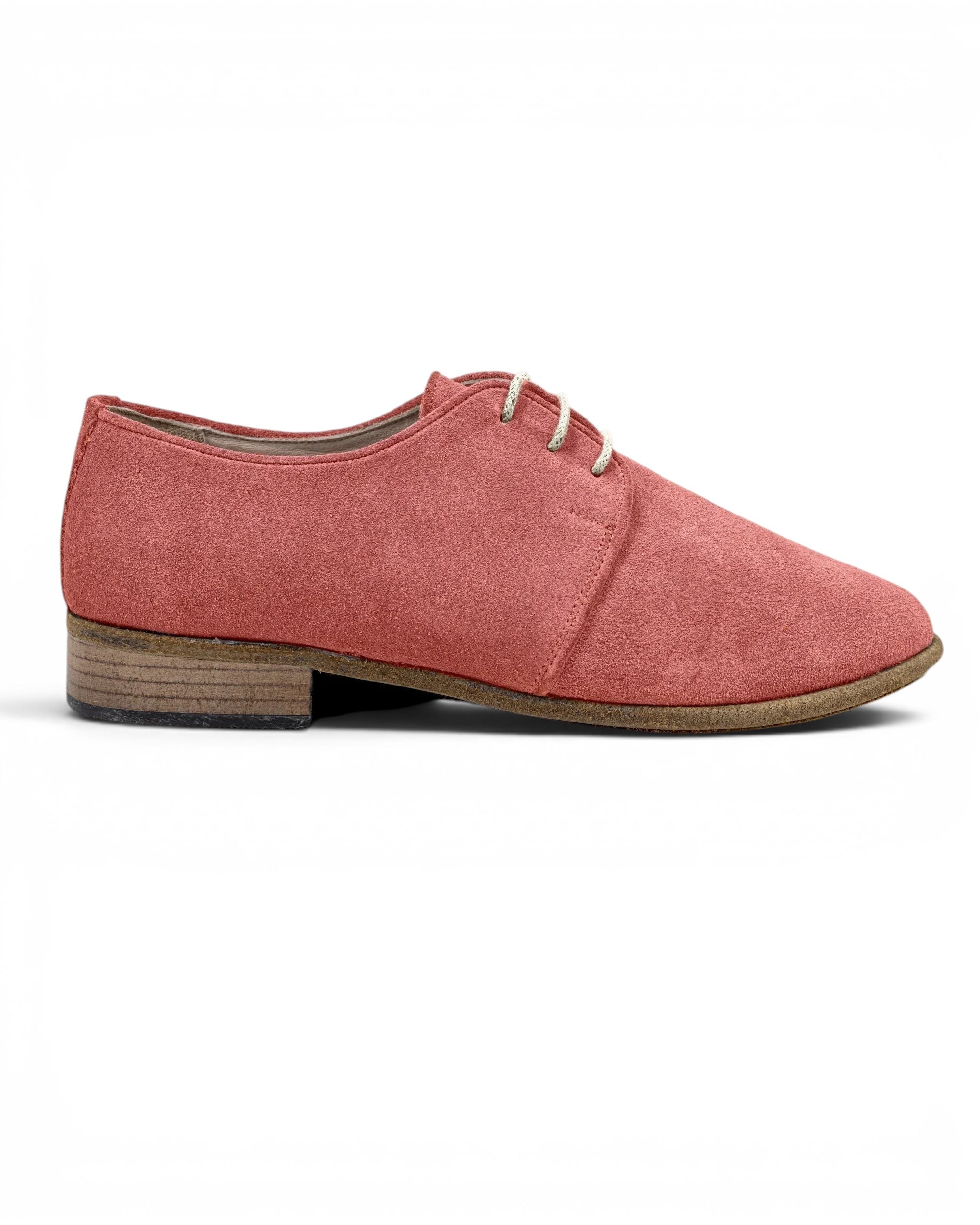 Side view Pink Pointed Toe Oxford - Calf Leather Zero Drop | Bespoky