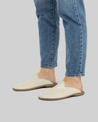 Top view Cream Slippers - Handcrafted Calf Leather | Bespoky