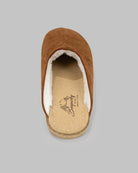 Side view Gold Shearling Slippers - Calf Leather Zero Drop | Bespoky