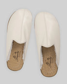 Side view Cream Shearling Slippers - Calf Leather Zero Drop | Bespoky