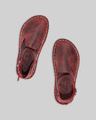 Women's Red Barefoot Sandal - Handcrafted Calf Leather Wide Toe Box | Bespoky