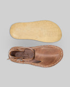 Detail Tan Barefoot Sandal - Handcrafted Calf Leather Turkey | Bespoky