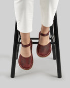 Detail Red Barefoot Sandal - Handcrafted Calf Leather Turkey | Bespoky