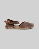 Side view Tan Barefoot Sandal - Calf Leather Zero Drop | Bespoky