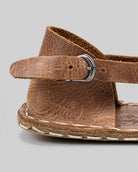 Top view Tan Barefoot Sandal - Handcrafted Calf Leather | Bespoky