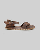Side view Tan Barefoot Sandal - Calf Leather Zero Drop | Bespoky