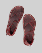 Women's Red Barefoot Sandal - Handcrafted Calf Leather Wide Toe Box | Bespoky