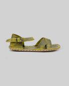 Side view Yellow Barefoot Sandal - Calf Leather Zero Drop | Bespoky