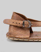 Top view Tan Barefoot Sandal - Handcrafted Calf Leather | Bespoky