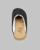 Side view Black Shearling Slippers - Calf Leather Zero Drop | Bespoky