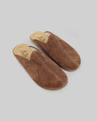Men's Tan Suede Slippers - Handcrafted Calf Leather Wide Toe Box | Bespoky