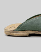 Side view Green Suede Slippers - Calf Leather Zero Drop | Bespoky