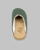Side view Green Shearling Slippers - Calf Leather Zero Drop | Bespoky