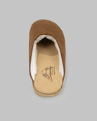 Side view Gold Shearling Slippers - Calf Leather Zero Drop | Bespoky