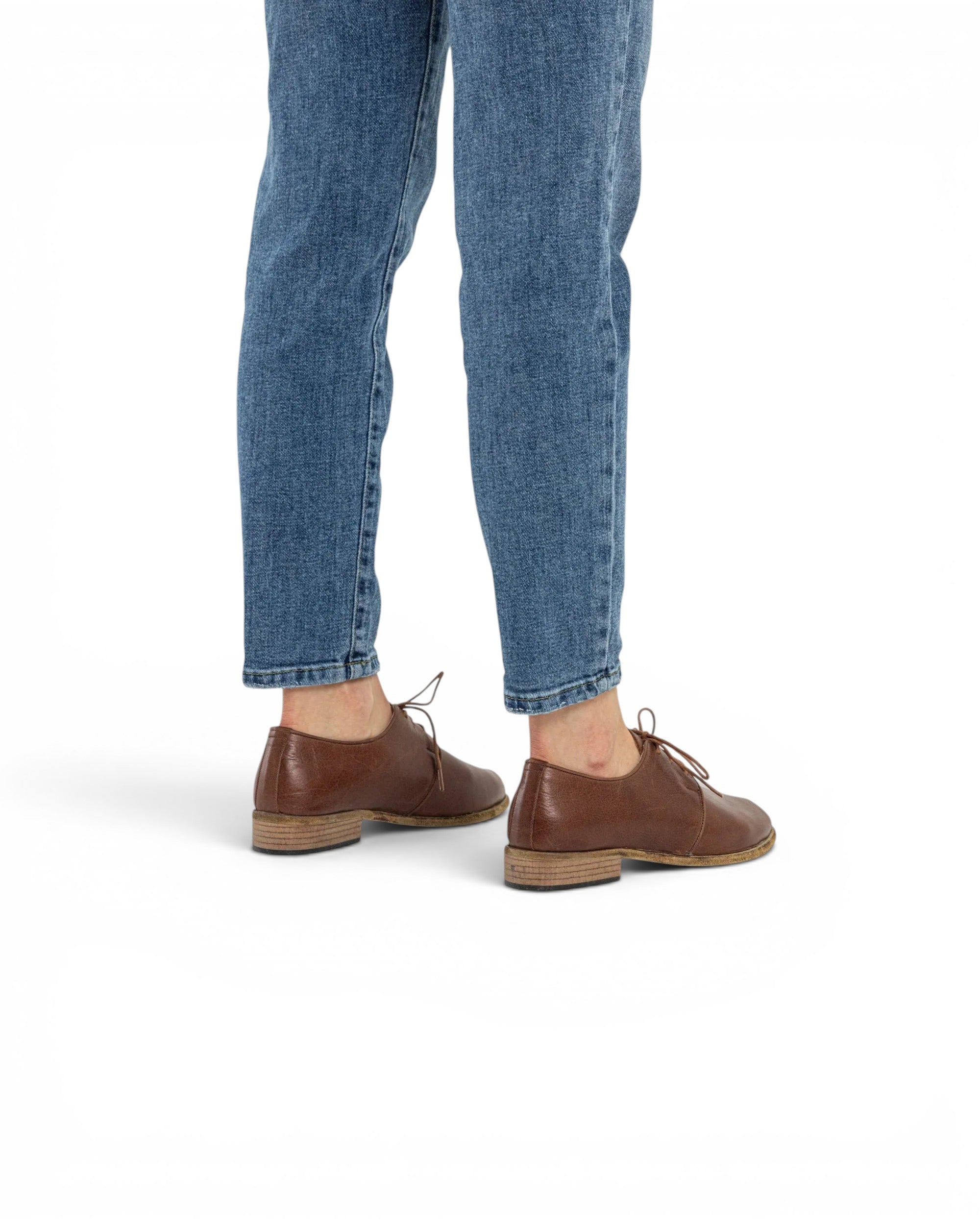 Side view Brown Pointed Toe Oxford - Calf Leather Zero Drop | Bespoky