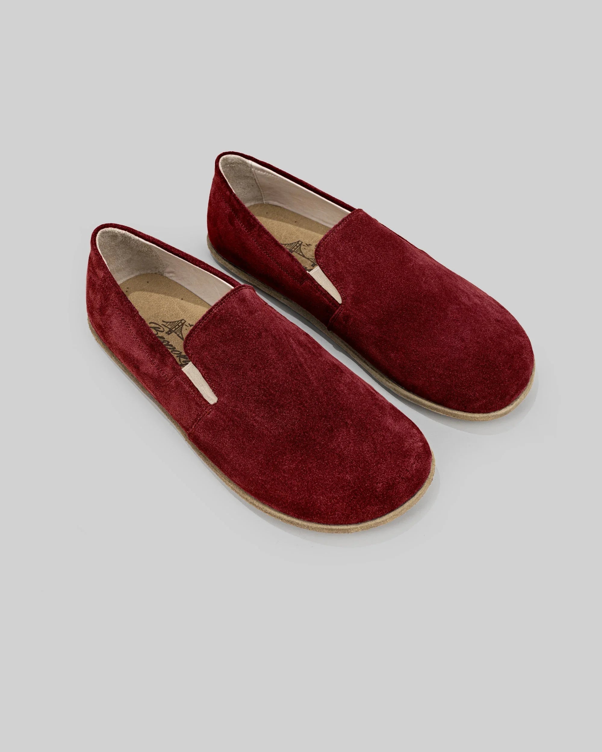 Women's Burgundy Barefoot Shoes - Handcrafted Calf Leather Wide Toe Box | Bespoky