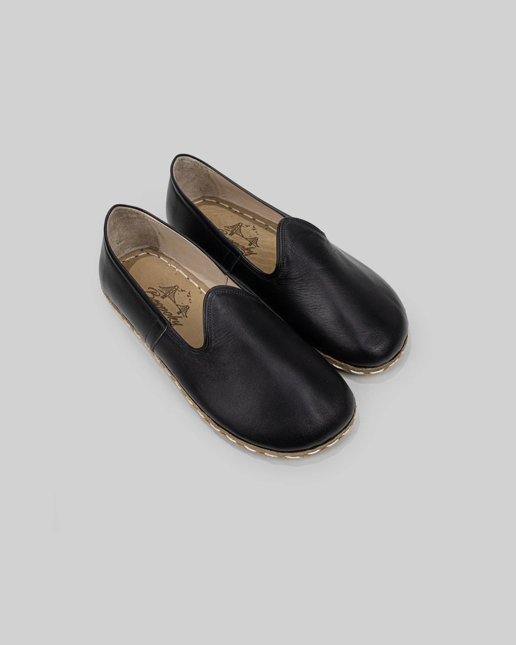 Men's Black Barefoot Yemeni - Handcrafted Calf Leather Wide Toe Box | Bespoky