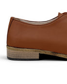 Detail Dark Brown Pointed Toe Oxford - Handcrafted Calf Leather Turkey | Bespoky