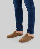 Top view Tan Suede Slippers - Handcrafted Calf Leather | Bespoky