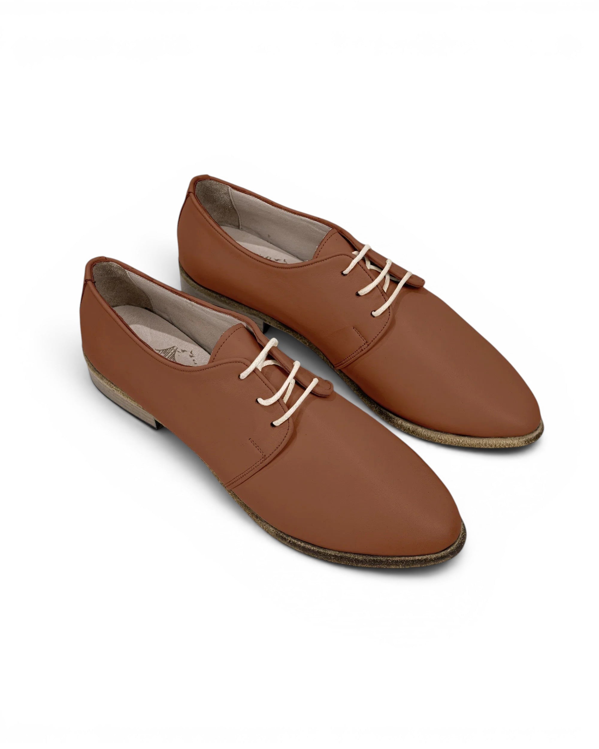 Women's Dark Brown Pointed Toe Oxford - Handcrafted Calf Leather Wide Toe Box | Bespoky