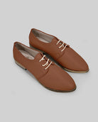 Women's Dark Brown Pointed Toe Oxford - Handcrafted Calf Leather Wide Toe Box | Bespoky
