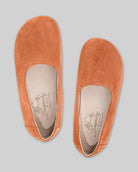 Side view Orange Ballet Flats - Calf Leather Zero Drop | Bespoky