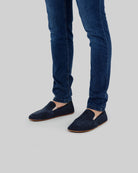 Top view Navy Barefoot Shoes - Handcrafted Calf Leather | Bespoky