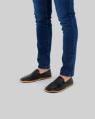 Detail Black Barefoot Shoes - Handcrafted Calf Leather Turkey | Bespoky